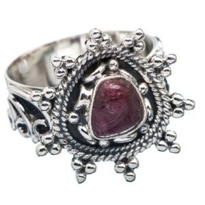 Sterling silver &  pink Tourmaline ring size 7.5